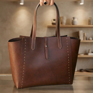 Pochette élégante en cuir véritable pour femme, avec fermeture éclair, imperméable, légère, portable, idéale pour les voyages, grand sac à main décontracté - Product Image 2