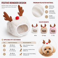 Costume de Noël pour chien et chat, avec chapeau et bavoir, en polyester, tenue festive, Chine