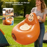 Fauteuil gonflable portable en PVC écologique pour l'extérieur, motif dessin animé mignon, pour l'exportation