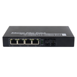 Convertidor de Medios de Fibra Óptica Gigabit SC de Venta Caliente, Doble Fibra, 4 RJ45 BIDI, 10/100/1000m, Conmutador de Fibra Óptica - Product Image 1