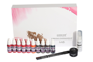 Goochie – Kit professionnel M8 10 couleurs, Kit de Pigment de <span class=keywords><strong>maquillage</strong></span> <span class=keywords><strong>Permanent</strong></span>, fournitures de tatouage, Kit d'encre pour sourcils et lèvres - Product Image 2