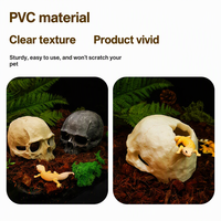 Totenkopf-Reptilien-Versteckhöhle Terrarium-Deko PVC-Harz 12cm Hohl für Gecko, Eidechse, Spinne, Skorpion, Schlange, Frosch, Schildkröte