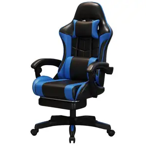 Kursi game warna hitam Solid punggung tinggi dapat diatur, kursi game dengan sandaran tangan tinggi