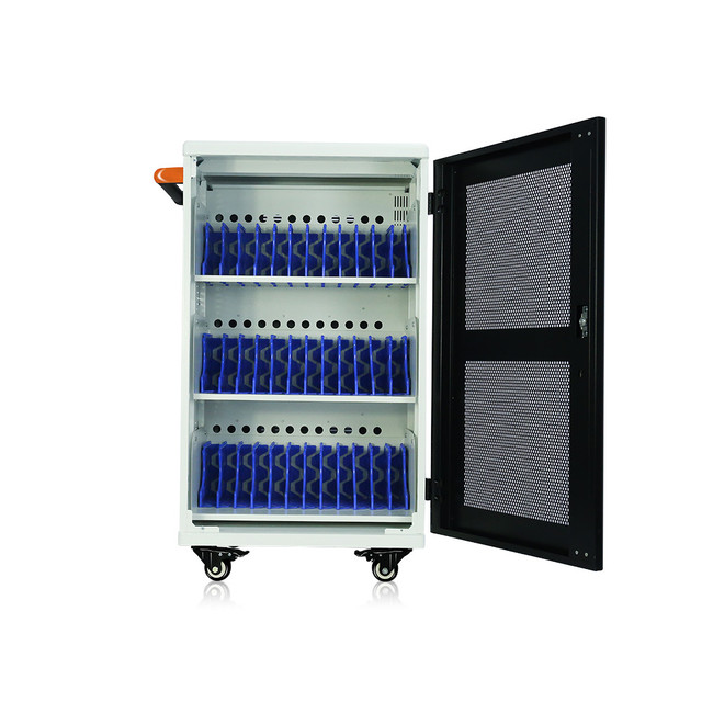 36 Pcs Laptop Tablet Charging Cart with Wheels Educational Charging Cabinet Trolley Mobile School Multi Tablet Charge Station