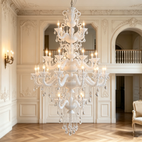 Lustre en cristal K9 de style bougie européen, suspension décorative pour plafond haut, villa, escalier, hall d'hôtel, projet