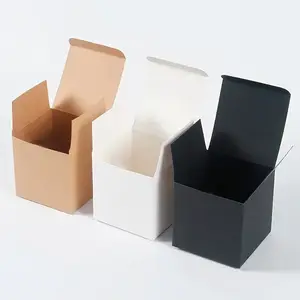 صندوق هدايا من ورق كرافت متعدد الحجم مربع الشكل قابل للطي يُباع بالجملة مع شعار مخصص