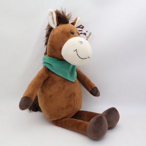 Super doux Kawaii Style mascotte en peluche cheval vacances cadeaux bébé peluche animal pour <span class=keywords><strong>poney</strong></span> avec écharpe PP coton remplissage - Product Image 2