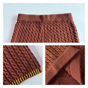 JMSWEATER - Shorts Casuales de Punto Elásticos para Mujer, Diseño de Punto Trenzado, Shorts de Yoga para Mujer - Product Image 3