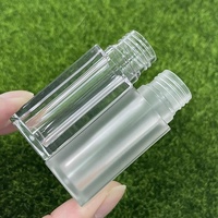 Tube de gloss à lèvres transparent CY057 5ml, emballage élégant, tubes de gloss à lèvres avec petit pinceau, flacon carré givré, rouge à lèvres liquide