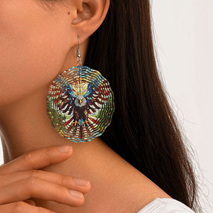 Pendientes de acrílico de Protección Ambiental, estilo europeo y americano, pendientes redondos grandes en forma de águila coloridos para venta al por mayor - Product Image 3