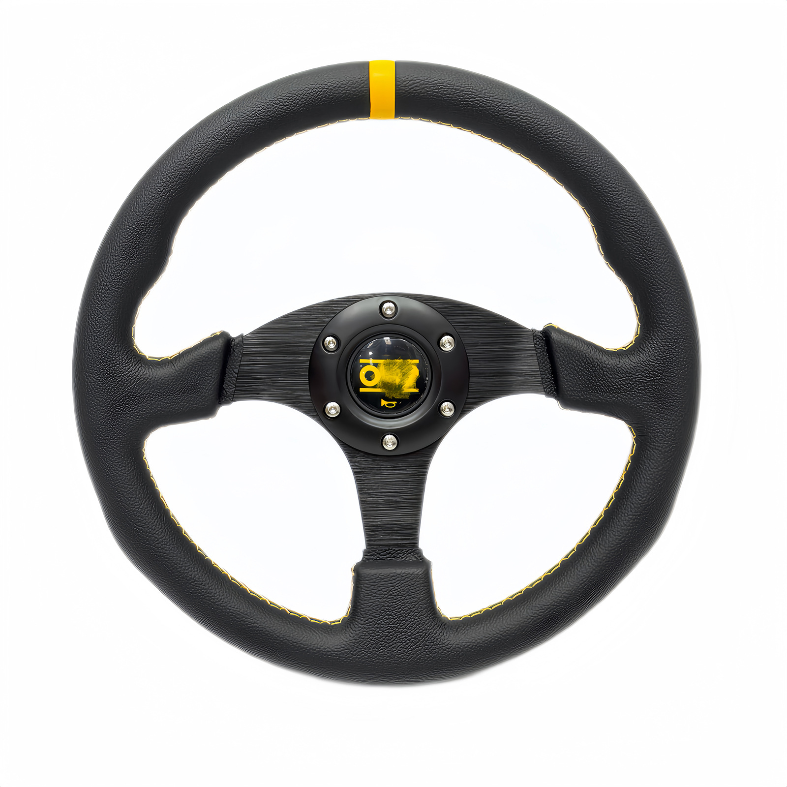 Yellow ring with yellow leather line