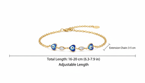 18K altın kaplama paslanmaz çelik emaye şeytan göz bileklik kalp Charm Trendy zarif tasarım özelleştirilebilir sevgililer hediye kadınlar - Product Image 6