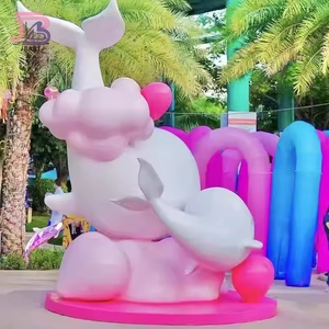 Personalizzabile a grandezza naturale all'aperto statua in vetroresina gigante pesce di <span class=keywords><strong>mare</strong></span> e delfino balena scultura cartone animato animale stile per il <span class=keywords><strong>mondo</strong></span> del <span class=keywords><strong>mare</strong></span> - Product Image 4