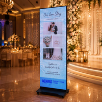 Écran LED Totem P1.86 P2.5 GOB pour publicité intérieure de mariage, 640*1920mm, pliable, avec flight case