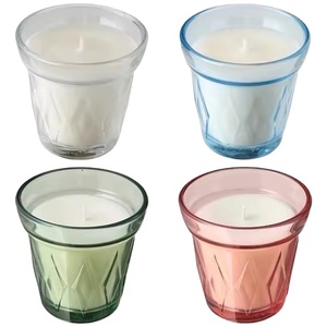 Venta al por mayor de tarros de velas de cristal hechos a mano multidiseño únicos coloridos perfumados para el Día de San Valentín - Product Image 1