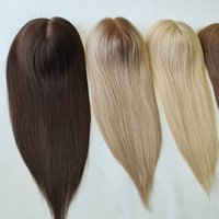 Topper Rambut Manusia Premium 6*7 Hybrid Silk Top Dengan Wefts & PU Edge, Hairpiece Alami Seperti Kulit Kepala Asli untuk Pemasok Salon Rambut