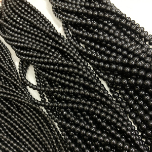 2024 Genuine <strong>Black</strong> Obsidian Crystal <strong>Bead</strong> 4mm <strong>6mm</strong> 8mm 10mm 12mm Smooth Round <strong>Beads</strong> for Bracelets Jewelry Making - Product Image 1