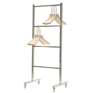 Centro comercial, colgador de acero inoxidable, soporte para ropa, estantes de exhibición de ropa de Metal para tienda de ropa - Product Image 3