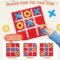 Venta caliente portátil personalizado educativo poliéster fieltro Tic Tac Toe juego para fiestas para rango de edad 5-7 años pedido mínimo 100 Uds