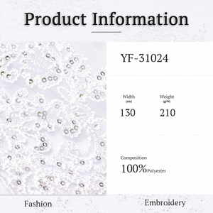 Tela de Encaje Bordado Más Vendida en 2025, Exquisita Tela de Encaje de Cordón Multicolor con Flores y Lentejuelas para Vestido de Quinceañera - Product Image 4