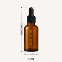 Flacon compte-gouttes en verre ambré de 30 ml, pipette graduée, protection UV, flacons cosmétiques vides pour huile essentielle, sérum