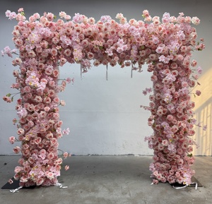 Arco de Flores Artificiales de Rosas Blancas <span class=keywords><strong>y</strong></span> Verdes para Boda Moongate <span class=keywords><strong>y</strong></span> Fondo de Boda - Product Image 4