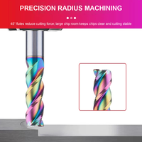 Fraise à bout rond en acier au tungstène HRC60 DLC à 3 cannelures, 1-20 mm, pour aluminium, fraises à bout rond en carbure monobloc à angle R étendu