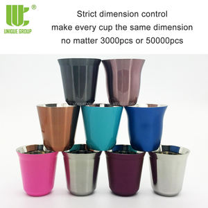 Ensemble de tasses à café pour Couple, qualité supérieure, Double paroi, étiquette privée, expresso voyage Offre Spéciale 80ml/160ml, acier inoxydable, créatif - Product Image 2