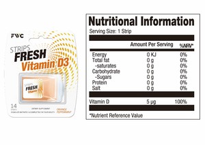 Strip Mulut OEM ODM Rasa Peppermint Vitamin D3 Permen <span class=keywords><strong>Mint</strong></span> Penyegar Mulut untuk Kesehatan Tulang - Product Image 2