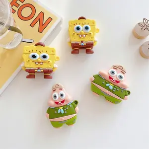 Sponge Bob เคสหูฟังบลูทูธ AirPods1/2/3 /Pro,เคสป้องกันหูฟังซิลิโคนลายดาวแพททริค