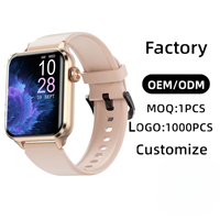 Montre connectée Slim Lady, boîtier or rose, écran tactile complet, appels Bluetooth, logo personnalisé d'usine, marque privée, expédition rapide en 7 jours