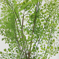 Petite plante artificielle de fougère noire réaliste en latex pour la décoration intérieure du salon, de l'étagère, du bureau, de la table, ornement vert moderne