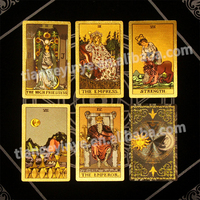 Jeu de cartes de tarot oracle en pvc de luxe étanche et déjoué en or