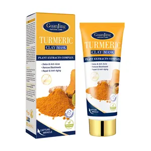 Guanjing Organic Turmeric Anti-Aging Clay Mask Facial Ance Treatment Mask Sheet Removes Blackheads and Repairs Skin