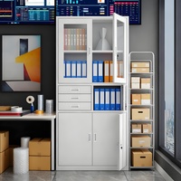 Archivador de Acero Antivuelco para Oficina con 3 Cajones y Ranuras para Etiquetas, Clasificación Fácil de Archivos para Consultorías y Oficinas en Casa