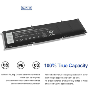 Batterie d'ordinateur portable 69KF2 86Wh de remplacement en gros pour Dell XPS 15 9500 Precision 5550 CE RoHS, cellule neuve 0 cycle - Product Image 4