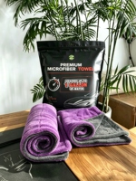 Serviette de séchage double face en microfibre pour voiture, tissu épais et moelleux pour le detailing automobile, lavage, polissage et nettoyage sans rayures