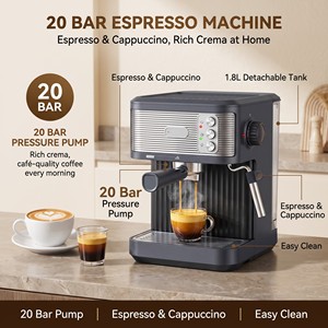 Macchina per Espresso Semiautomatica Compatta con Doppio Filtro in Acciaio Inox e Protezione da Surriscaldamento e Sovrapressione per Piccoli Caffè - Product Image 2