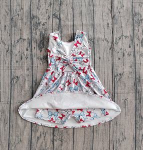 GSD3752 custom Wholesale New Boutique Style Children's yoga Dress Little Girl 4th of july Set for girl No MOQ ODM - Product Image 2