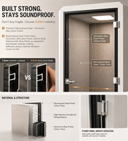 Cabine Acoustique Minimaliste pour 1 Personne – Design Épuré et Insonorisé – Poste de Travail Privé Moderne avec Verre de Sécurité Stratifié