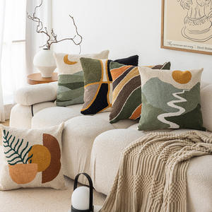 Nordic Abstract Geometric <b>Cushion</b> Cover Square Embroidered Polyester Cotton Pillowcase For Home Decor Living Room Bedroom - Product Image 5