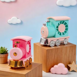 LingPan <b>Mini</b> <b>Desk</b> Fan Train Shape USB Rechargeable Quiet Strong Wind For Kids Students Gift - Product Image 2
