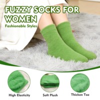 Chaussettes moelleuses et douces pour femmes, chaussettes thermiques en peluche de couleur unie, chaussettes chaudes et confortables, antidérapantes, pour la maison, pour dormir, pour l'hiver, pour les vacances
