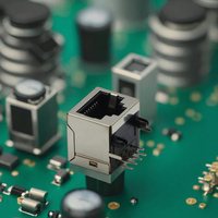 Conector Modular Ethernet RJ45 Cat5 Cat6 de 1 Puerto, 8P8C, Contacto de Latón, Macho/Hembra, 10A, IP67 para PCB