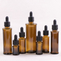 Flacon compte-gouttes en verre ambré pour cosmétiques, design élégant, 5 ml, 10 ml, 15 ml, 20 ml, 30 ml, 50 ml, 100 ml, pour huile capillaire, sérum pour le visage