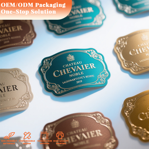 Kim loại mềm nhôm Stickers 3D nổi High End Logo rượu vang nhãn kim loại cho bao bì chai nhãn - Product Image 5