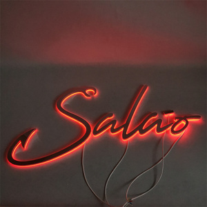 Panneau 3d rétro-éclairé en titane, découpé <span class=keywords><strong>au</strong></span> Laser, miroir 304 LED, en acier inoxydable, signe de lettre halolite pour <span class=keywords><strong>bateau</strong></span> - Product Image 5