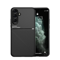 Étui de protection pour appareil photo pour Samsung A56 A36 A26 A06 A16 A17 A07 A27 A37, support magnétique pour voiture, étui arrière en cuir PU mat antichoc