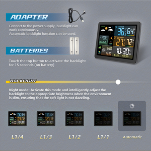 Moniteur météo électronique numérique pour la maison, station météo connectée pour une utilisation intérieure et extérieure avec thermomètre et hygromètre - Product Image 5