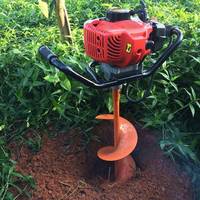 Tarière thermique haute puissance 49,9 cm³ pour ameublissement du sol agricole, plantation de vergers et creusement de trous pour arbres et pieux